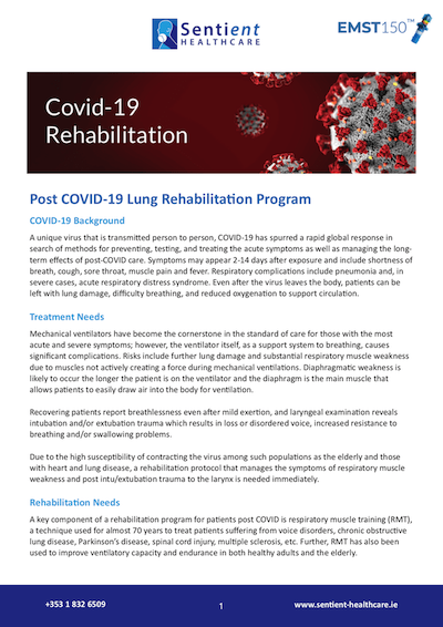 Covid-19 Lung Rehabilitation Download - EMST 150 - Sentient Healthcare